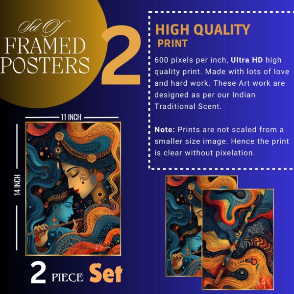 Set of Two Wall Paintings for Wall Dacoration Golden Framed Wall Paintings for Living Room & Bedroom Wall Art for Home Decoration & Office Wall Décor (14x11 inch CH-GD2-6) - Image 4