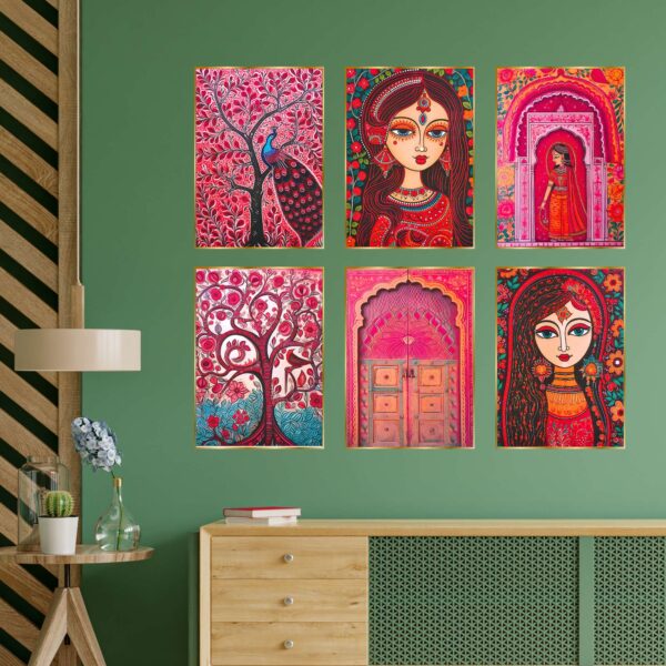 Set of Six Wall Paintings for Wall Dacoration Golden Framed Wall Paintings for Living Room & Bedroom Wall Art for Home Decoration & Office Wall Décor (13x10 inch CH-GD6-4) - Image 3